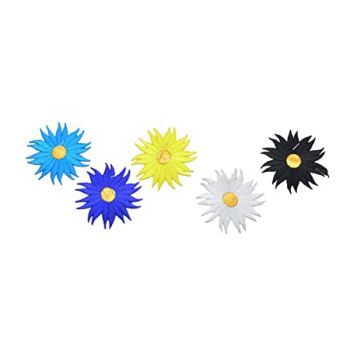 Designer Flower Multicolor Embroidery Stitching Patches (Pack of 5) -Design 1
