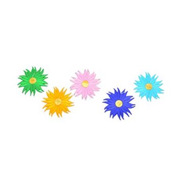 Designer Flower Multicolor Embroidery Stitching Patches (Pack of 5) -Design 2