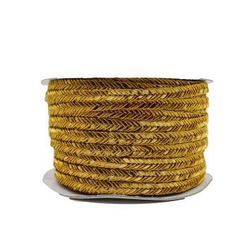 Metallic Lace Dori 18.5 Yards/ 17 Meters for Sewing Decoration & Crafts (6 mm Wide)-Golden